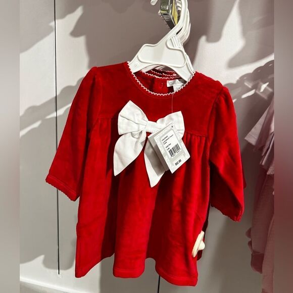 NWT KISSY KISSY RED BOW VELVET DRESS 18/24M - Picture 9 of 9